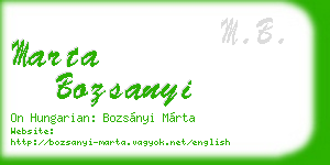 marta bozsanyi business card